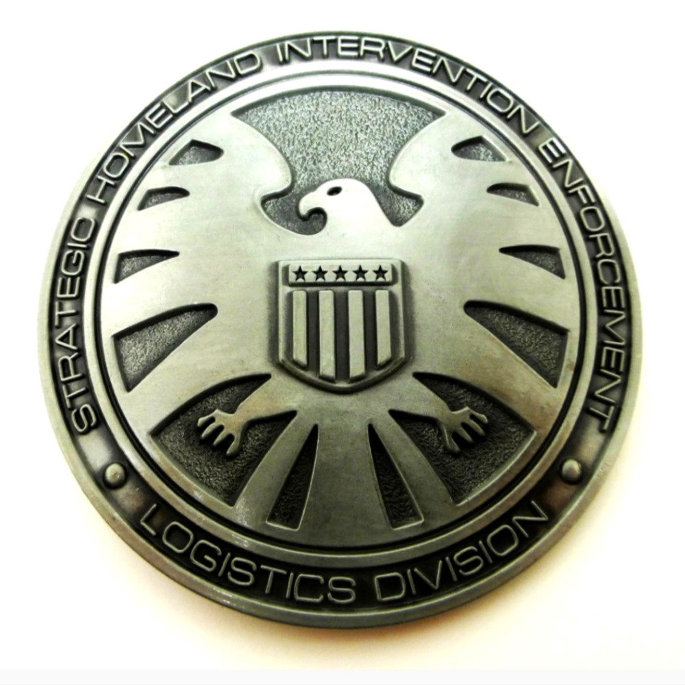 Agents of S.h.i.e.l.d Homelander Logo Enamel Metal Belt Buckle.  Fits 1.5" belt